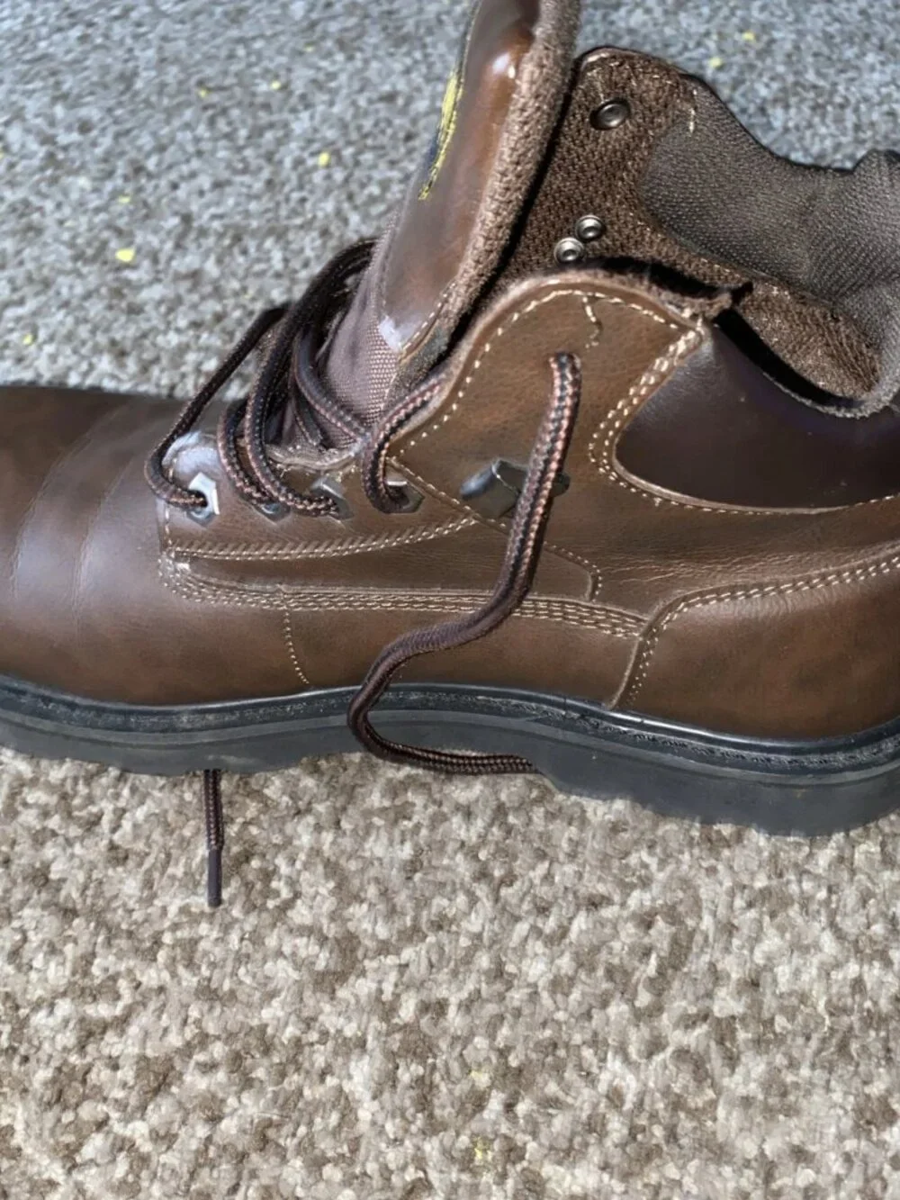 Brazos Work Force - Men's Chestnut Brown Work Boots - Size 13D - Slip & Oil Resi